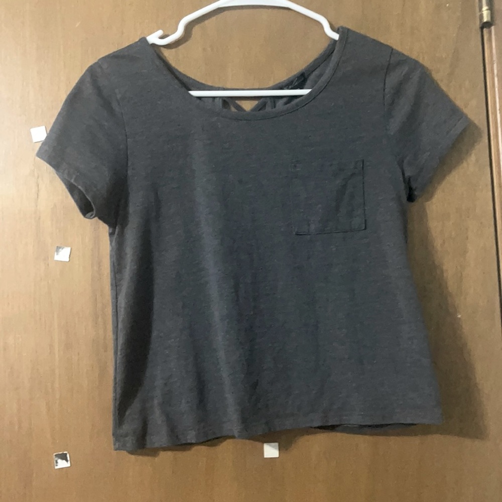 Grey crop top - splash - M